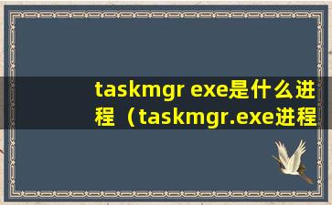 taskmgr exe是什么进程（taskmgr.exe进程是什么）